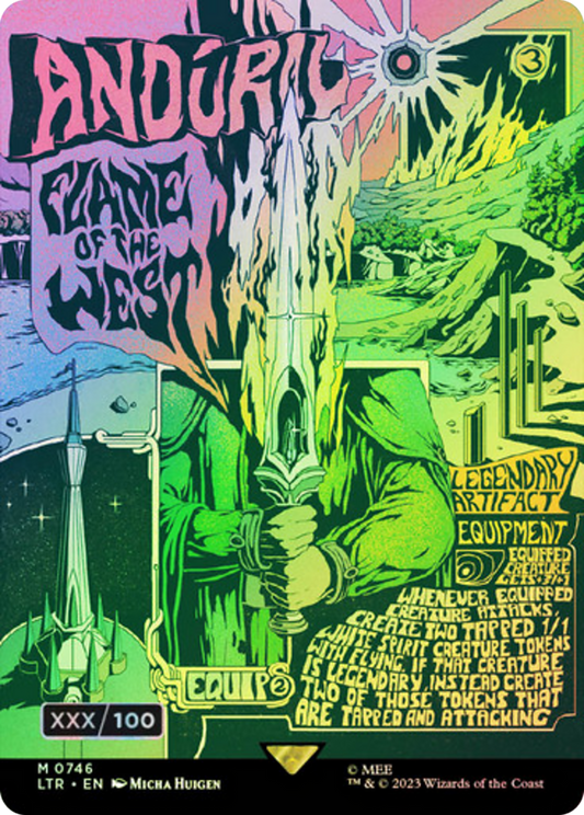 Anduril, Flame of the West (Borderless Poster) (Serial Numbered) (LTR-746) - The Lord of the Rings: Tales of Middle-earth (Borderless) Foil