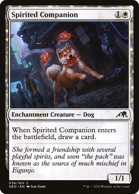 Spirited Companion (NEO-038) - Kamigawa: Neon Dynasty Foil