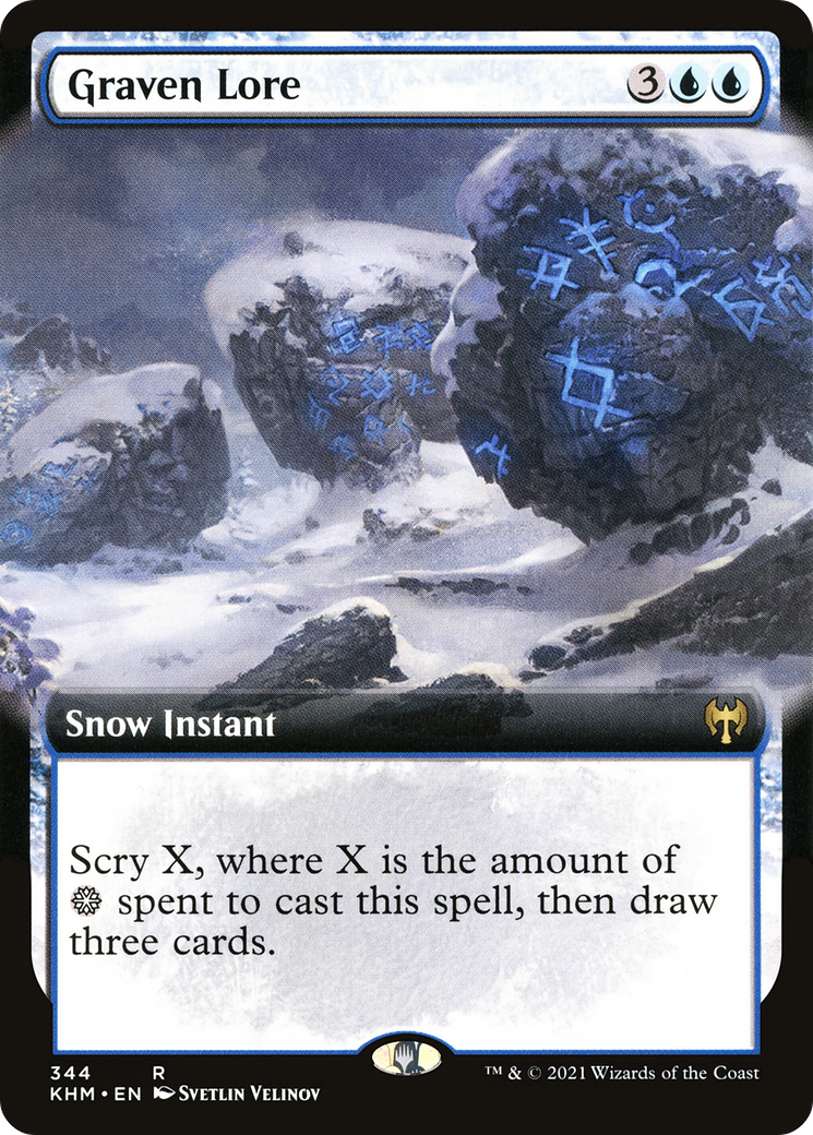 Graven Lore (KHM-344) - Kaldheim: (Extended Art, snow) Foil