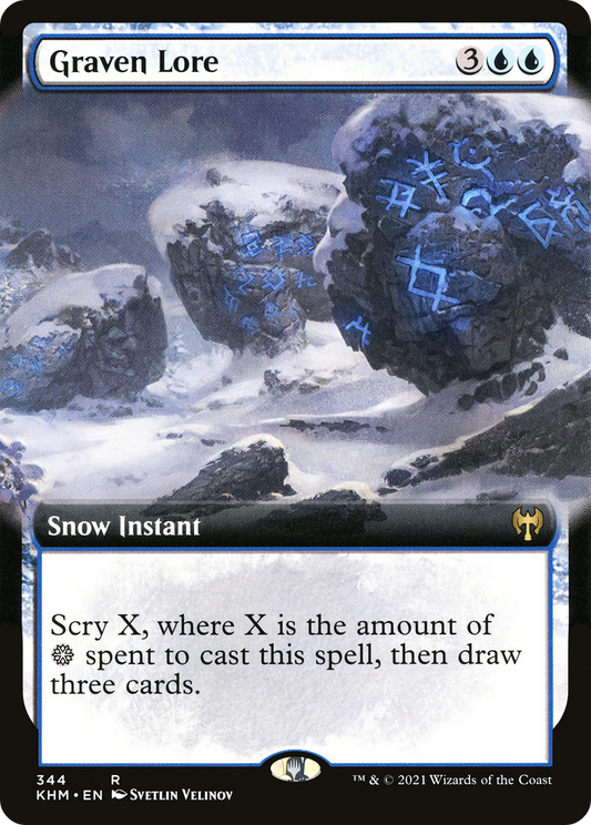 Graven Lore (KHM-344) - Kaldheim: (Extended Art, snow) Foil