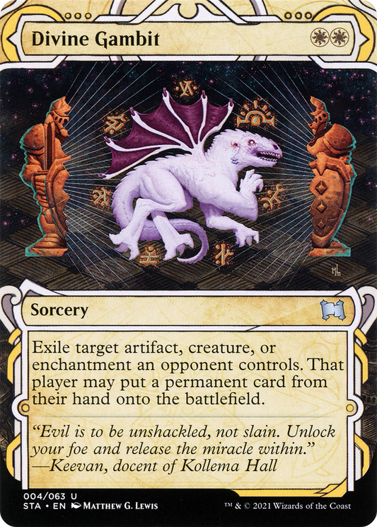 Divine Gambit (STA-004) - Strixhaven Mystical Archive: (Showcase) (Borderless) Foil