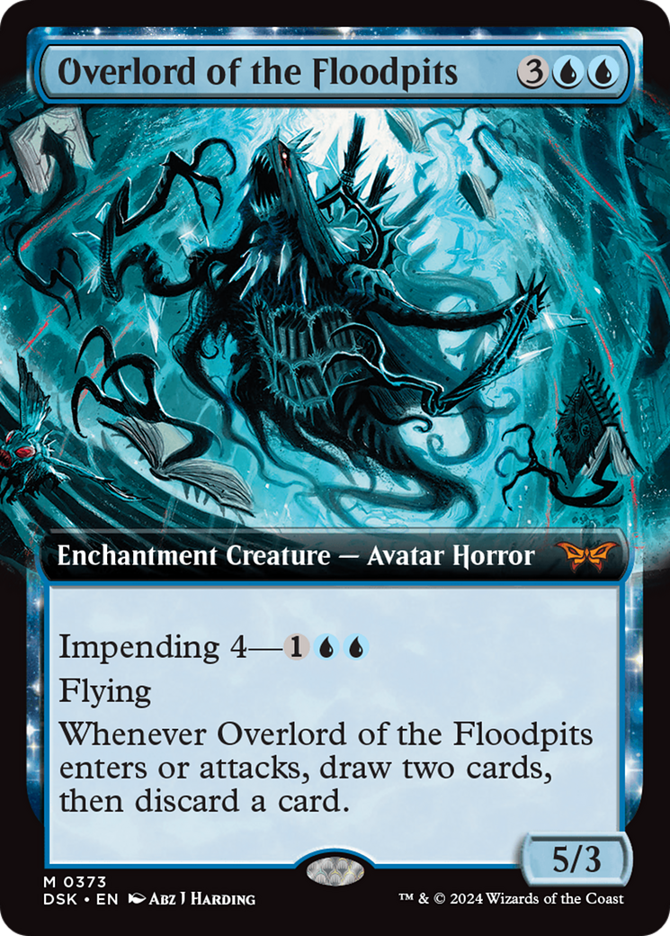 Overlord of the Floodpits (DSK-373) - Duskmourn: House of Horror: (Extended Art, nyxtouched) Foil