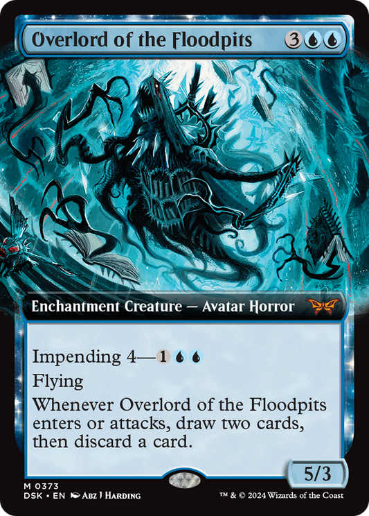 Overlord of the Floodpits (DSK-373) - Duskmourn: House of Horror: (Extended Art, nyxtouched) Foil