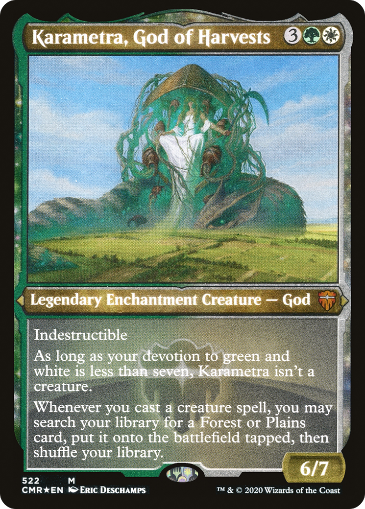 Karametra, God of Harvests (CMR-522) - Commander Legends: (nyxtouched) Etched Foil