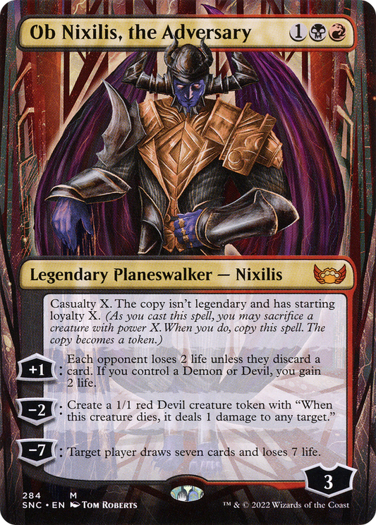 Ob Nixilis, the Adversary (SNC-284) - Streets of New Capenna (Borderless) Foil