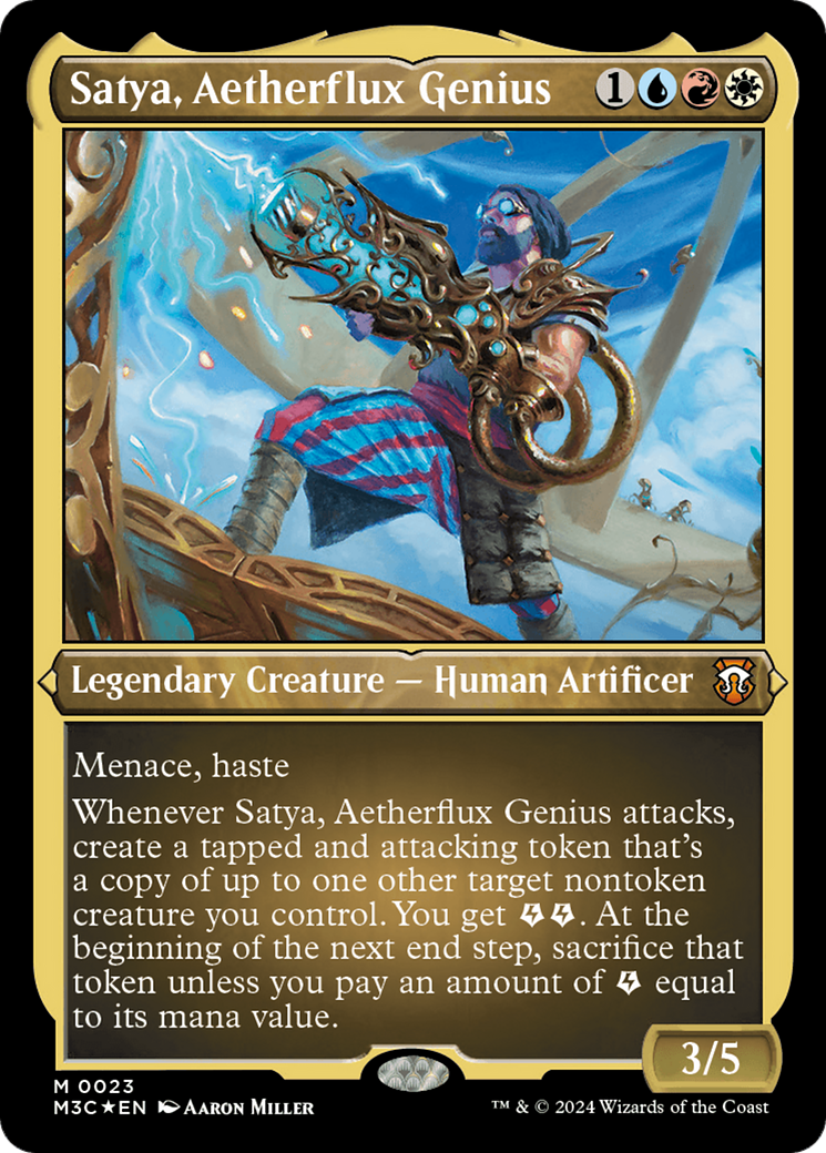 Satya, Aetherflux Genius (M3C-023) - Modern Horizons 3 Commander Etched Foil