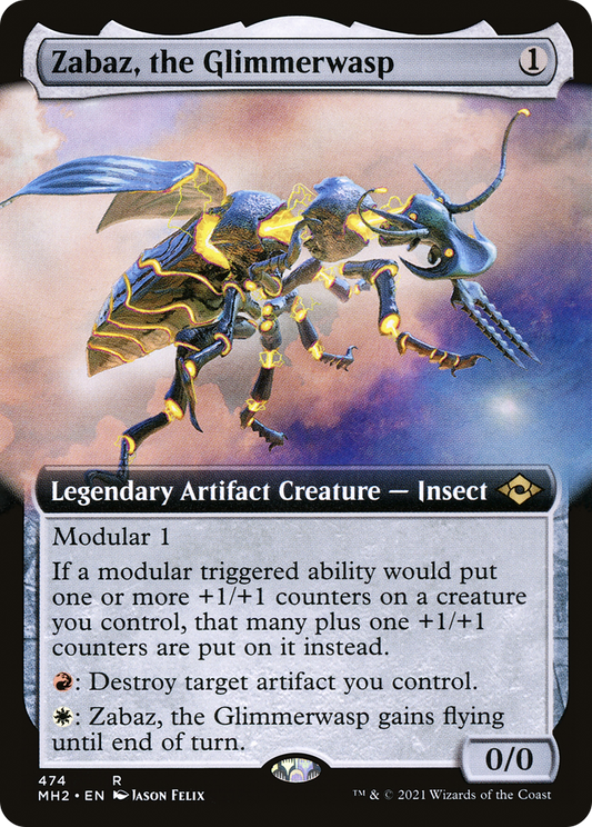 Zabaz, the Glimmerwasp (Extended Art) (MH2-474) - Modern Horizons 2: (Extended Art)