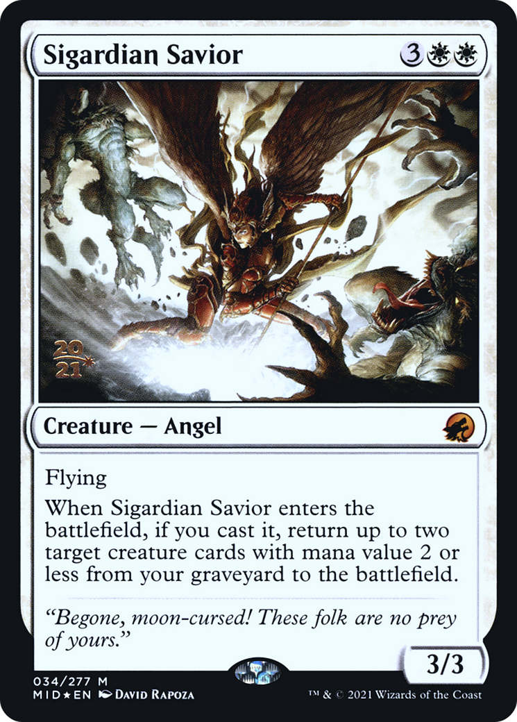 Sigardian Savior (PRE-34S) - Innistrad: Midnight Hunt Promos (Prerelease) Foil