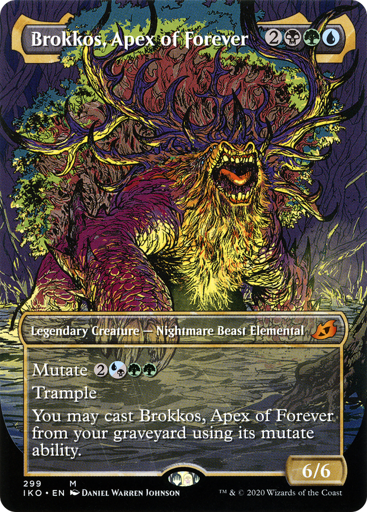 Brokkos, Apex of Forever (IKO-299) - Ikoria: Lair of Behemoths: (Showcase) (Borderless) Foil