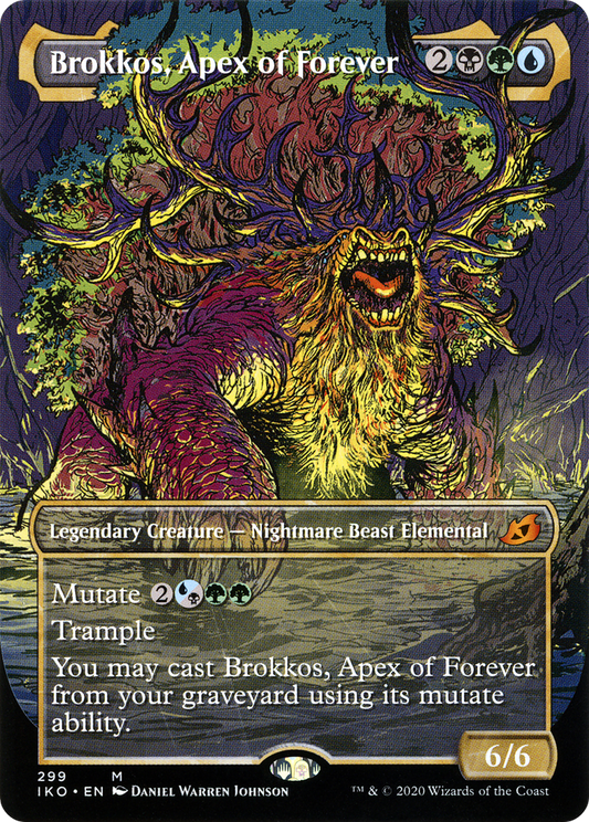 Brokkos, Apex of Forever (IKO-299) - Ikoria: Lair of Behemoths: (Showcase) (Borderless) Foil