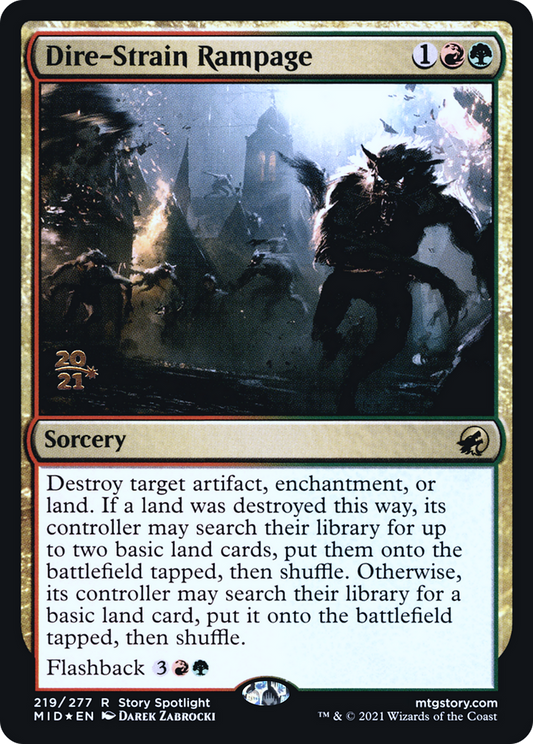 Dire-Strain Rampage (PMID-219S) - Innistrad: Midnight Hunt Promos Foil