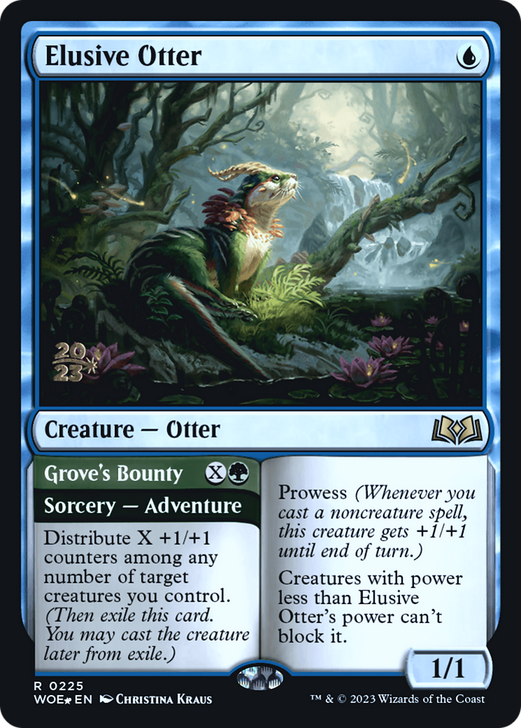 Elusive Otter // Grove's Bounty (PWOE-225S) - Wilds of Eldraine Promos Foil