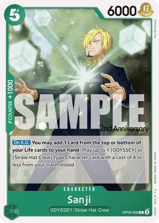 (OP09-028) Sanji (028) - Emperors in the New World: 2nd Anniversary Tournament Cards Normal