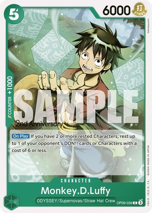 (OP09-036) Monkey.D.Luffy (036) - Emperors in the New World: 2nd Anniversary Tournament Cards Normal
