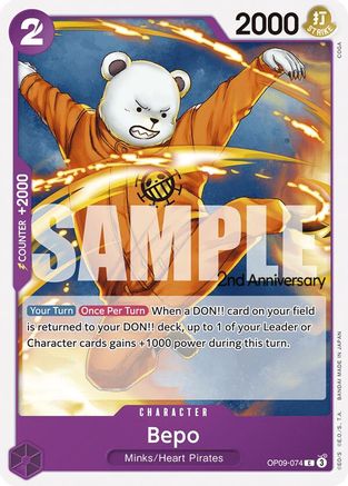 (OP09-074) Bepo - Emperors in the New World: 2nd Anniversary Tournament Cards Normal
