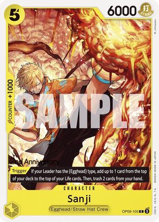 (OP09-105) Sanji (105) - Emperors in the New World: 2nd Anniversary Tournament Cards Normal