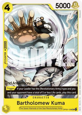 (OP09-108) Bartholomew Kuma - Emperors in the New World: 2nd Anniversary Tournament Cards Normal