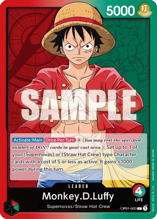 (OP01-003) Monkey.D.Luffy (003) - One Piece Demo Deck Cards - Normal