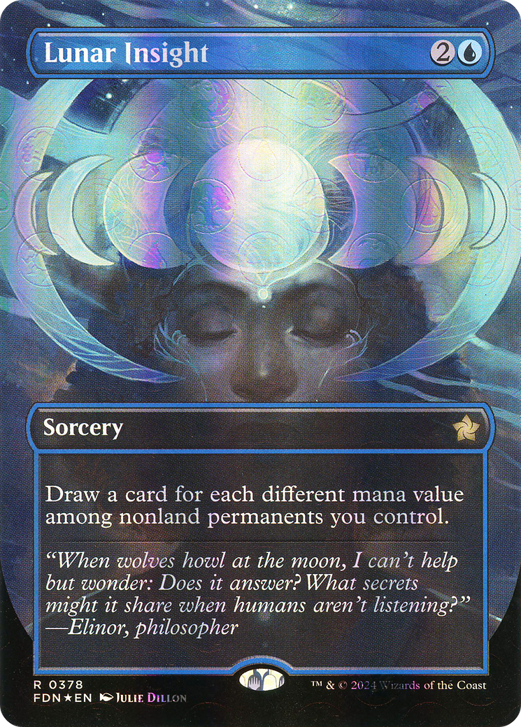 Lunar Insight (Borderless) (Mana Foil)  (Borderless)(FDN-378) - Foundations Foil