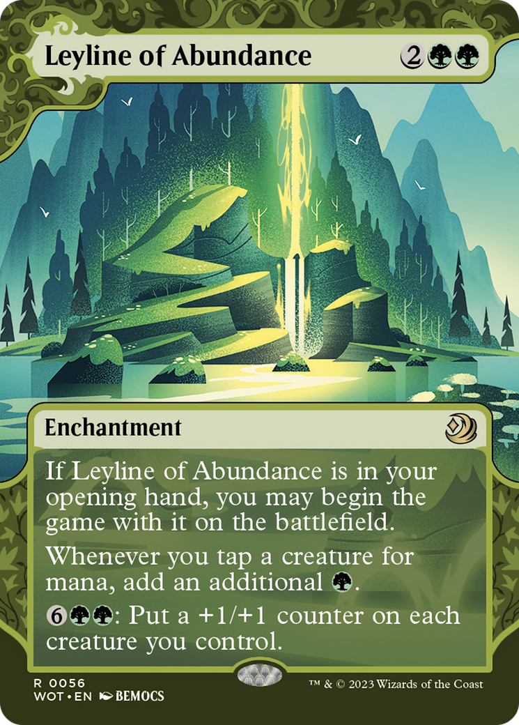 Leyline of Abundance (WOT-056) - Wilds of Eldraine: Enchanting Tales: (Showcase) (Borderless) Foil