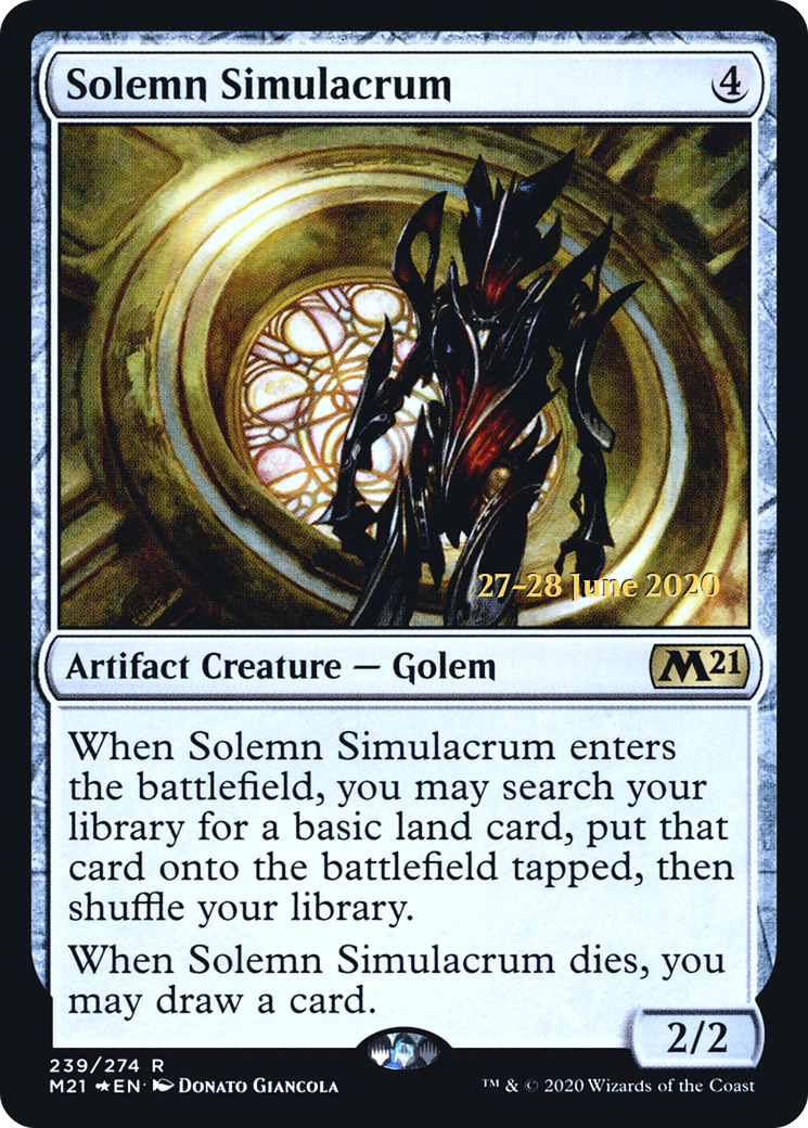 Solemn Simulacrum (PRE-239S) - Core Set 2021 Promos (Prerelease) Foil