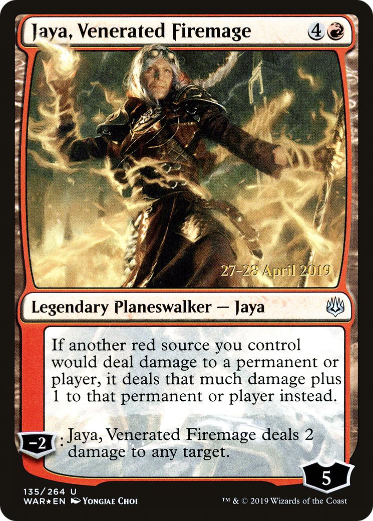 Jaya, Venerated Firemage (PWAR-135S) - War of the Spark Promos Foil