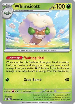 Whimsicott (8/131) - SV Prismatic Evolutions Holofoil - Rare