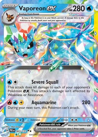 Vaporeon ex (23/131) - SV Prismatic Evolutions Holofoil - Double Rare