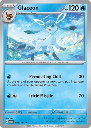 Glaceon (25/131) - SV Prismatic Evolutions Reverse Holofoil - Rare