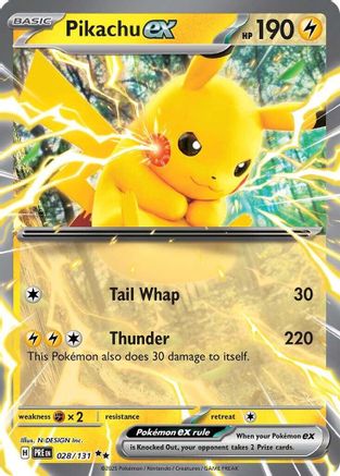 Pikachu ex (28/131) - SV Prismatic Evolutions Holofoil - Double Rare
