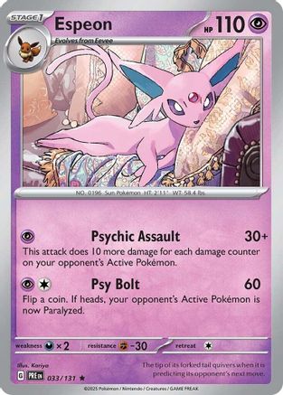 Espeon (33/131) - SV Prismatic Evolutions Reverse Holofoil - Rare