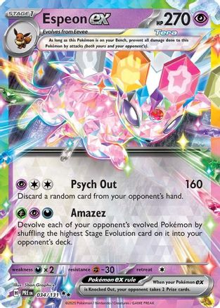 Espeon ex (34/131) - SV Prismatic Evolutions Holofoil - Double Rare