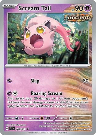 Scream Tail (42/131) - SV Prismatic Evolutions Reverse Holofoil - Uncommon