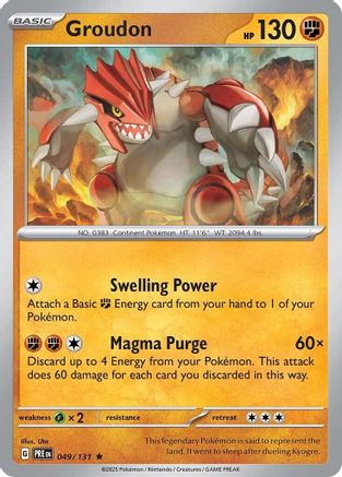 Groudon (49/131) - SV Prismatic Evolutions Reverse Holofoil - Rare