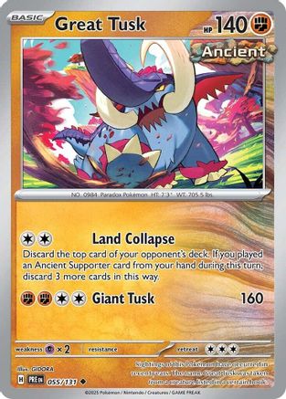 Great Tusk (55/131) - SV Prismatic Evolutions Reverse Holofoil - Uncommon
