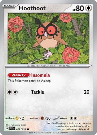 Hoothoot (77/131) - SV Prismatic Evolutions Reverse Holofoil - Common