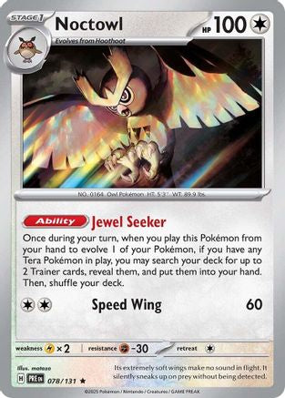 Noctowl (78/131) - SV Prismatic Evolutions Reverse Holofoil - Rare