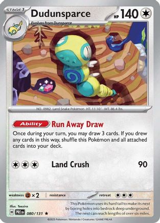 Dudunsparce 080/131 - SV Prismatic Evolutions Reverse Holofoil - Rare