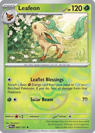 Leafeon (Poke Ball Pattern) (5/131) - SV Prismatic Evolutions Holofoil - Rare
