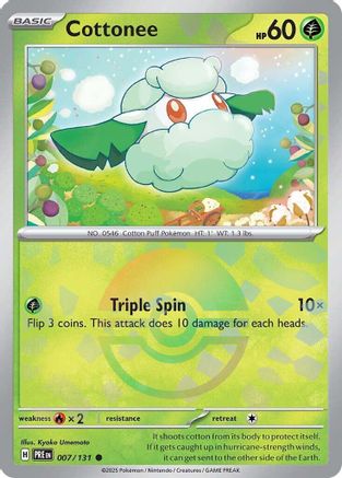 Cottonee (Poke Ball Pattern) (7/131) - SV Prismatic Evolutions Holofoil - Common