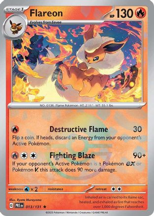 Flareon (Poke Ball Pattern) (13/131) - SV Prismatic Evolutions Holofoil - Rare