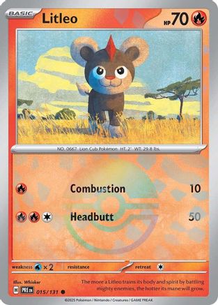 Litleo (Poke Ball Pattern) (15/131) - SV Prismatic Evolutions Holofoil - Common