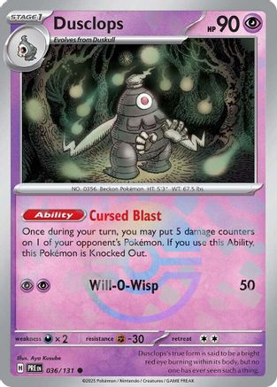 Dusclops (Poke Ball Pattern) 036/131 - SV Prismatic Evolutions Holofoil - Common