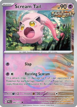 Scream Tail (Poke Ball Pattern) (42/131) - SV Prismatic Evolutions Holofoil - Uncommon