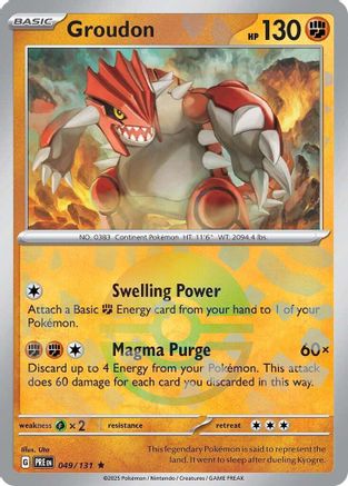 Groudon (Poke Ball Pattern) (49/131) - SV Prismatic Evolutions Holofoil - Rare