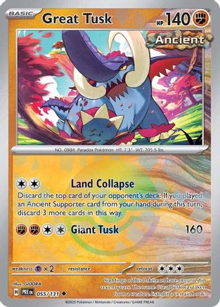 Great Tusk (Poke Ball Pattern) (55/131) - SV Prismatic Evolutions Holofoil - Uncommon