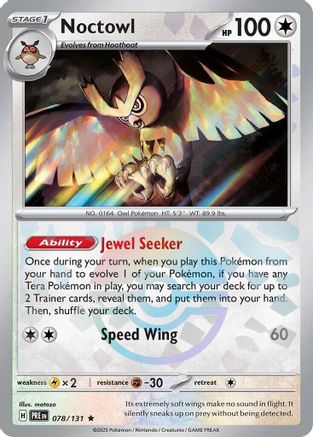 Noctowl (Poke Ball Pattern) (78/131) - SV Prismatic Evolutions Holofoil - Rare