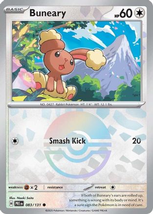 Buneary (Poke Ball Pattern) (83/131) - SV Prismatic Evolutions Holofoil - Common