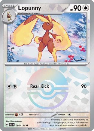 Lopunny (Poke Ball Pattern) (84/131) - SV Prismatic Evolutions Holofoil - Common