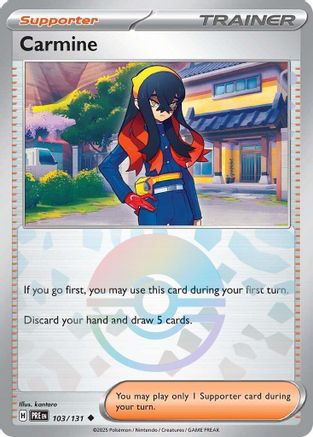 Carmine (Poke Ball Pattern) (103/131) - SV Prismatic Evolutions Holofoil - Uncommon